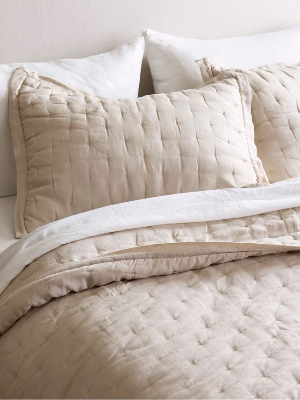 Quince European Linen Dream Quilt Set in Sand